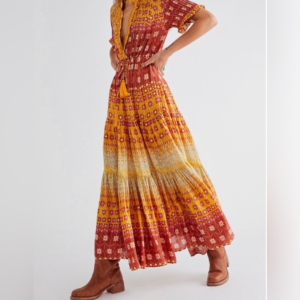 NWT Free People Floral Maxi Dress XL